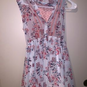 Button flower print Dress